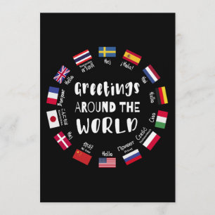 Invitation Salutations autour du monde - Bonjour dans toutes