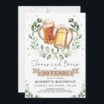 Invitation Salutations et bières à 30 ans Hommes adultes Anni<br><div class="desc">Salutations et bières à 30 ans! Personnalisez cette amusante invitation à l'anniversaire sur le thème de la bière avec vos détails. Utilisez les outils de conception pour modifier le texte,  modifier la couleur et le style de police pour créer un modèle unique d'invitation aimable.</div>