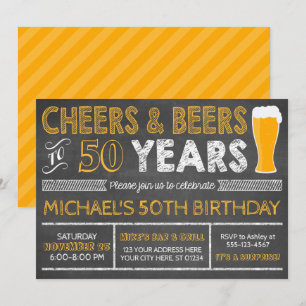 Invitation Salutations et bières à 50 ans Anniversaire Invita