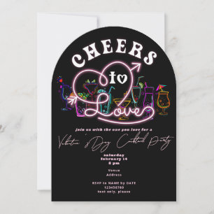 Invitation Salutations pour l'amour Black Retro Cocktail Vale