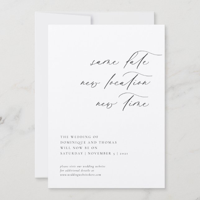 Invitation Same Date New Location New Time Change of Plans (Devant)