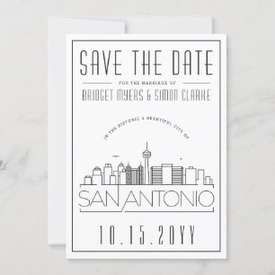 Invitation San Antonio Mariage Styliszed Skyline Enregistrer