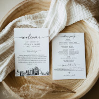 San Diego Skyline Wedding Program 5x7 Flat Card
