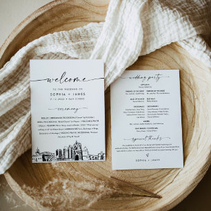 Invitation San Diego Skyline Wedding Program 5x7 Flat Card