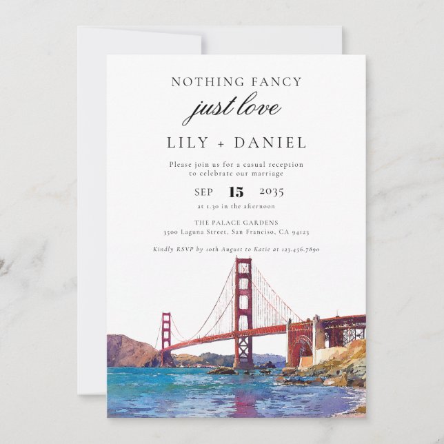 Invitation San Francisco Elopement Wedding Reception (Devant)
