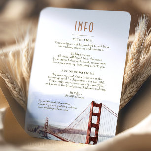 Invitation San Francisco Golden Gate Insert INFO Détails