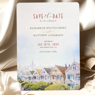 Invitation San Francisco Painted Ladies Sauvez la date