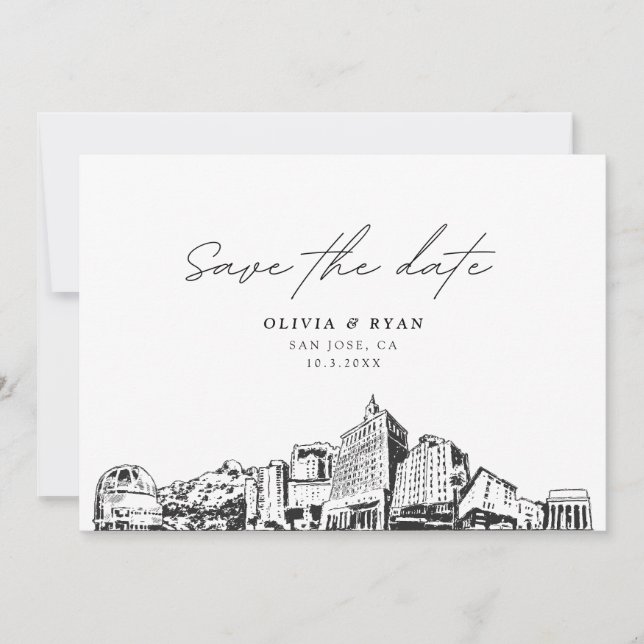 Invitation San Jose CA Wedding Save the Date Modern (Devant)