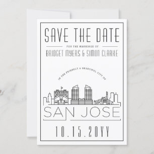 Invitation San Jose Mariage Styliszed Skyline Enregistrer la