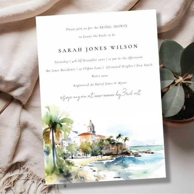 Invitation San Juan Puerto Rico Landscape Bridal Shower (Créateur téléchargé)