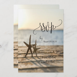 Invitation Sand Beach Script RSVP