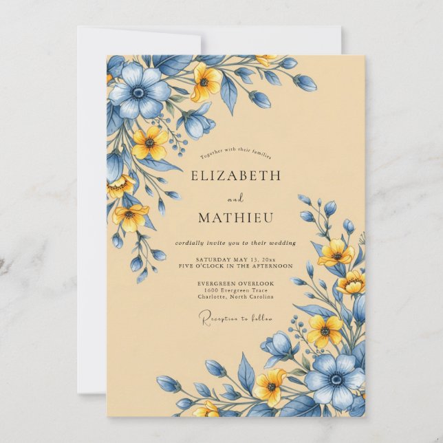 Invitation Sand Bucolic Meadow Wedding (Devant)