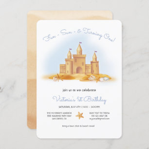 Invitation Sand Castle Beach fête d'anniversaire