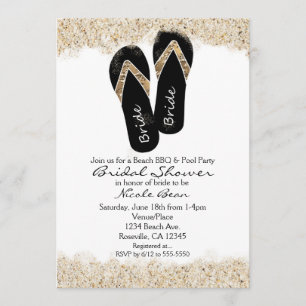 Invitation Sandales Bride Flip Flop Été Plage Mariage