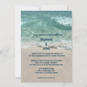 Invitation Sandy Beach Turquoise Turquoise Mer Ocean Waves Ma