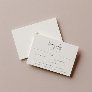 Invitation Sandy Beige Beach Wedding Meal Choice RSVP Card