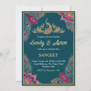Invitation Sangeet Mandala Paon Téalgold
