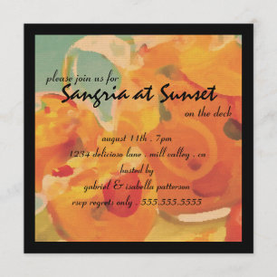 Invitation Sangria au coucher du soleil sur l'invitation du D