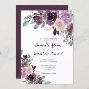 Invitation Sangria Rustique Mariage Floral