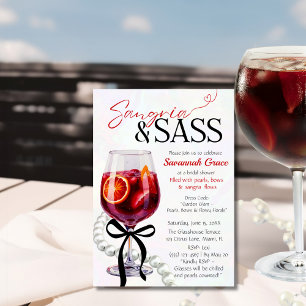 Invitation Sangria & Sass Enterrement de vie de jeune fille p