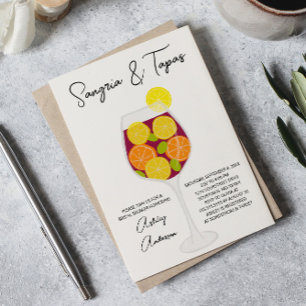 Invitation Sangria & Tapas Espagnol Cocktail Fête des mariées