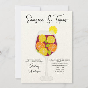 Invitation Sangria & Tapas Spanish Cocktail Anniversaire