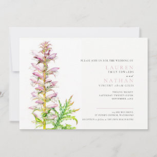 Invitation Sangsues d'ours Acanthus mollis mariage d'aquarell