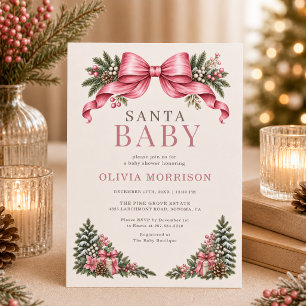 Invitation Santa Baby Arc-en-ciel Bébé Shower