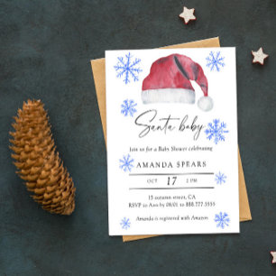 Invitation Santa Baby - Baby shower d'hiver