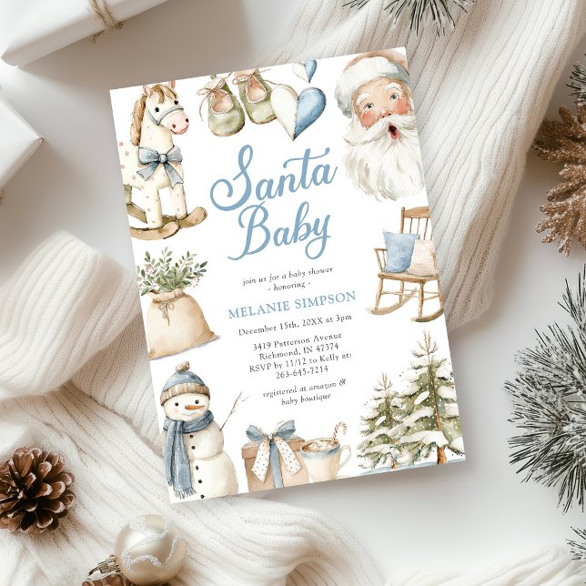 Invitation Santa Baby Christmas Baby Shower (Créateur téléchargé)