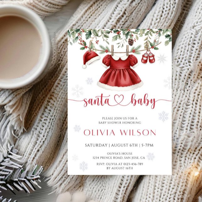 Invitation Santa Baby Christmas Baby Shower Party (Créateur téléchargé)