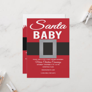 Invitation Santa Baby Christmas Time Baby Shower