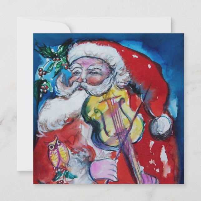 Invitation SANTA CLAUS AVEC VIOLIN - CHRISTMAS PARTY Ice (Devant)