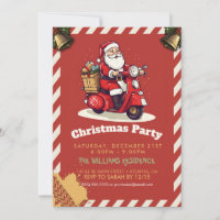 Santa Claus chevauchant un scooter