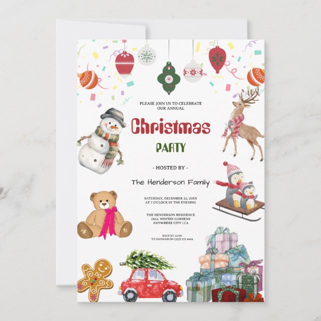 Invitation Santa Claus Christmas Party (Devant)