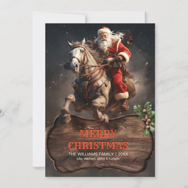 Invitation Santa Claus Cowboy Art (Devant)