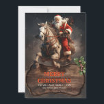 Invitation Santa Claus Cowboy Art<br><div class="desc">santa claus chevaux colorés, cowboys animal man wild, texas cheval rodéo western, vacances casquette cowboy merry, tableau d'art de noël, santa claus</div>
