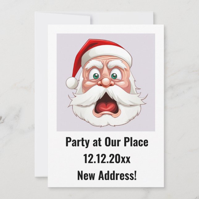 Invitation Santa Claus Nouvelle adresse Noël (Devant)