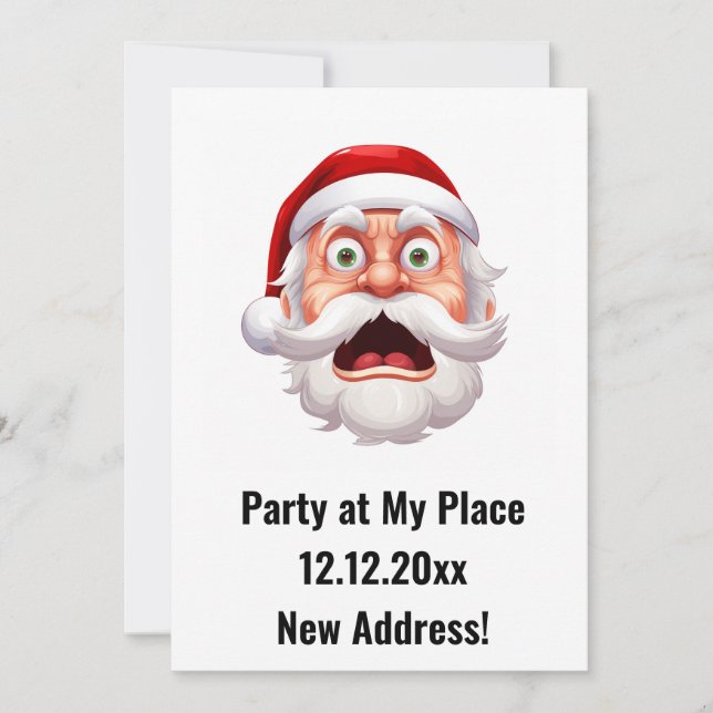 Invitation Santa Claus Nouvelle adresse Noël (Devant)