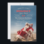 Invitation Santa Claus se détendre sur le transat<br><div class="desc">santa claus drôle, boire cocktail soleil été, père joyeux fauteuil de fête, resort heureux sable merry, mer mer Noël vacances, man xmas tropical, plage santa claus</div>
