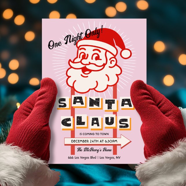 Invitation Santa Claus Une seule nuit Signe (Créateur téléchargé)