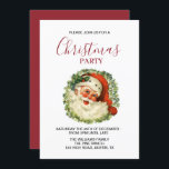 Invitation Santa Claus Vintage Retro Red Christmas Party<br><div class="desc">Vintage Père Noël,  rétro,  rouge,  fête de Noël personnalisée,  invitations festives. Invitations de Noël Budget.</div>