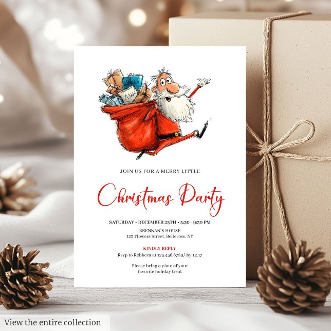 Invitation Santa Claus Watercolor Funny Holiday Party Invites (Santa Claus Watercolor Funny Holiday Party Invitation

)