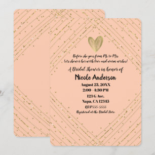 Invitation Santa Fe Rose et Or Pailleté Glamour Baby Shower