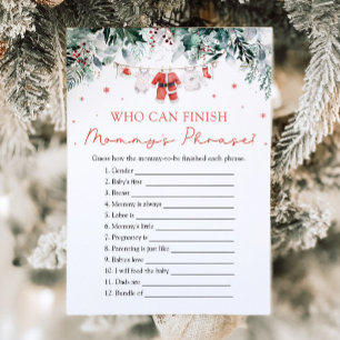 Invitation Santa qui peut finir la phrase de Maman Baby Showe