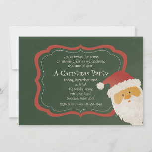 Invitation Santa qui regarde