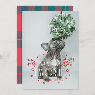 Invitation Santas Favori Pet Photo Holiday Card