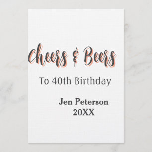 Invitation Santé et bières pour les 40 ans nom année péché gr