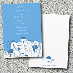 Invitation Santorin Destination Mariage de l'île grecque