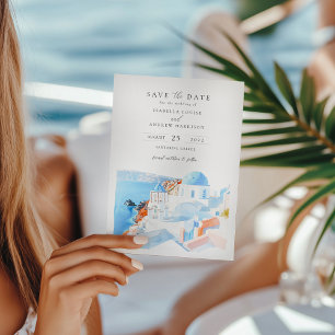 Invitation Santorin Grèce Photo Enregistrer La Date